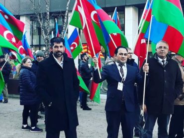 Hundreds of Azerbaijanis held a meeting in Brussels to support Ilham Aliyev